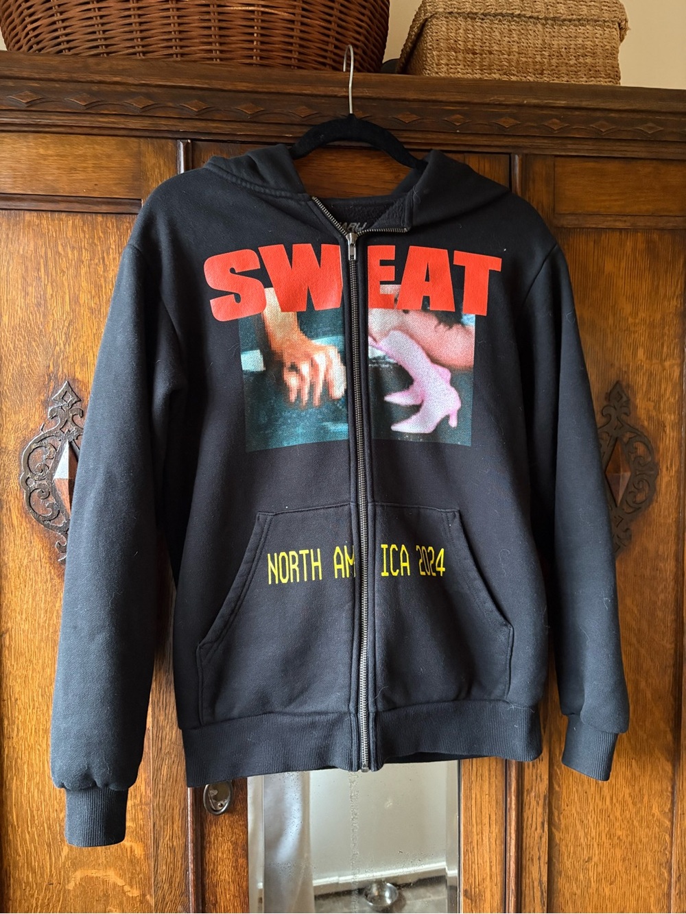 Authentic Charli XCX "Sweat" Zip Up Hoodie North America Tour 2024 in Black